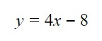 equation of a line slope 4
