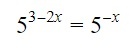 exponential equation base 5
