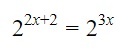exponential equation base 2