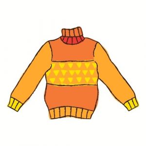 orange sweater