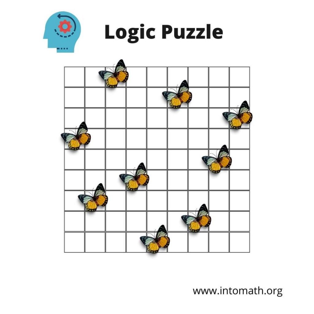 math puzzles logic with butterflies