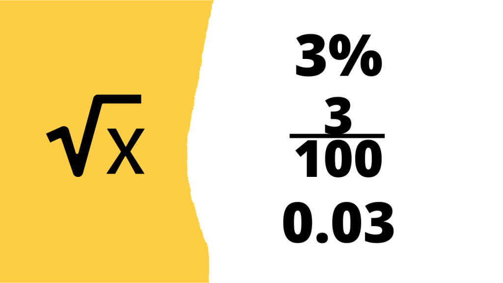 square root and percent