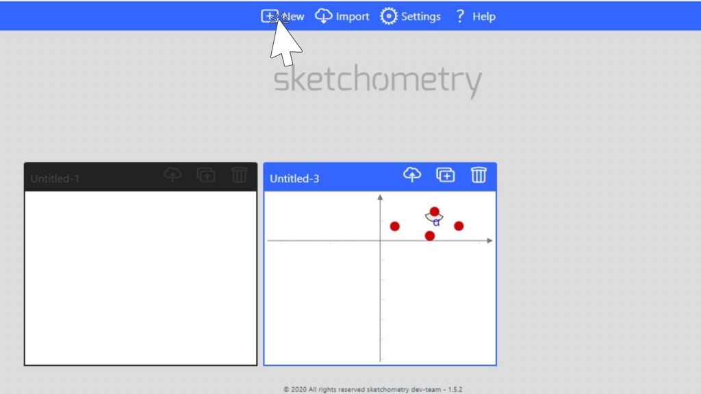 sketchometry create new file