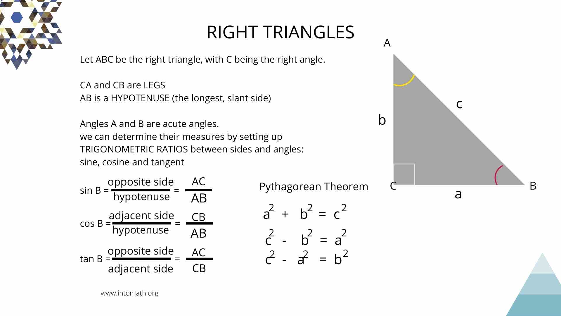 Lesson 5: Right Triangle Trigonometry. Trig ratios - IntoMath
